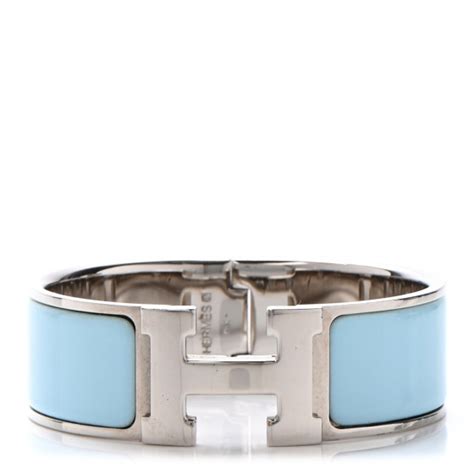 bleu atoll hermes bracelet|HERMES Enamel Clic Clac H Wide Bracelet PM Bleu Atoll.